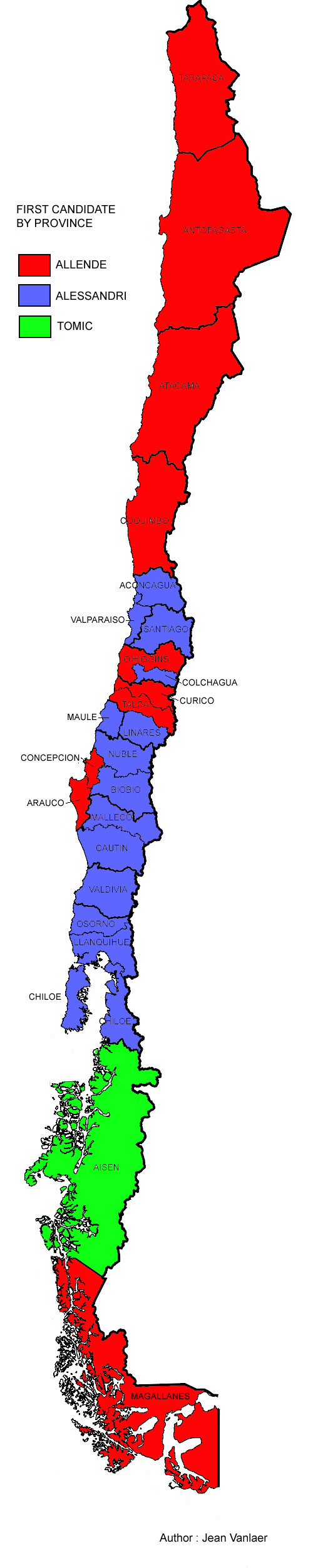 Chilean Presidential Election 1970 Allende (supported by the USSR) v